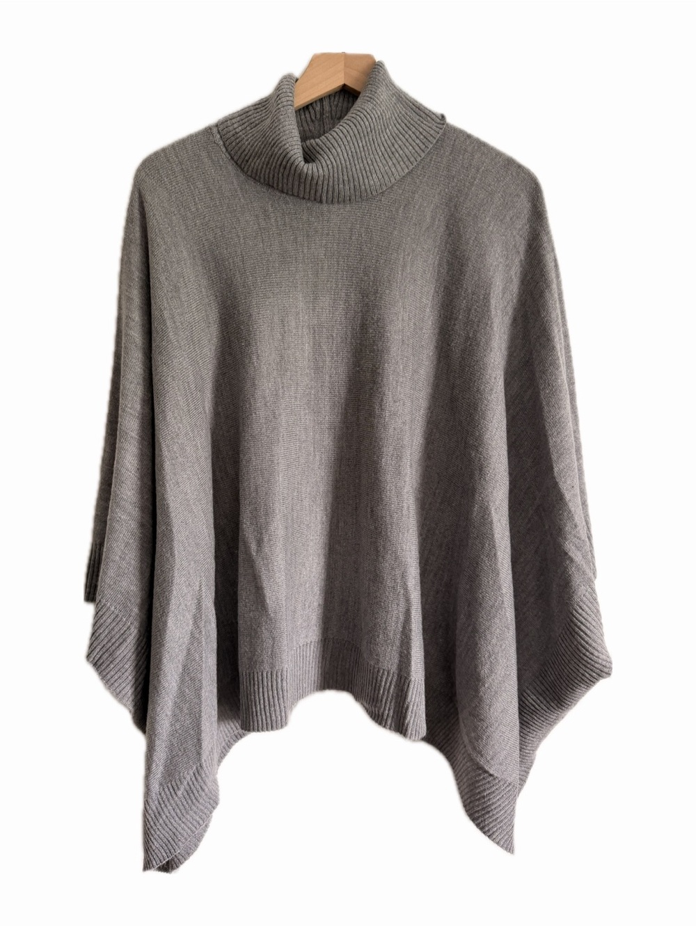 a new day Gray Turtleneck Poncho Sweater